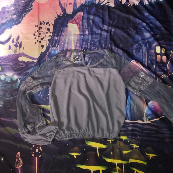 Vampire Goth Grey Blouse - Picture 13 of 14